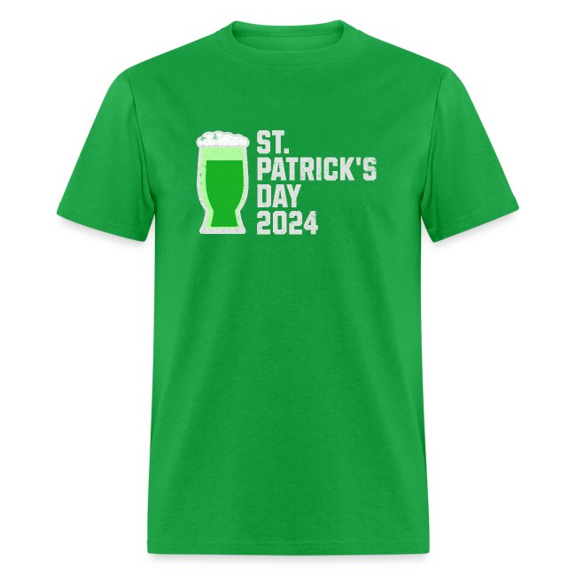 St. Patrick's Day 2024 green beer t-shirt design.