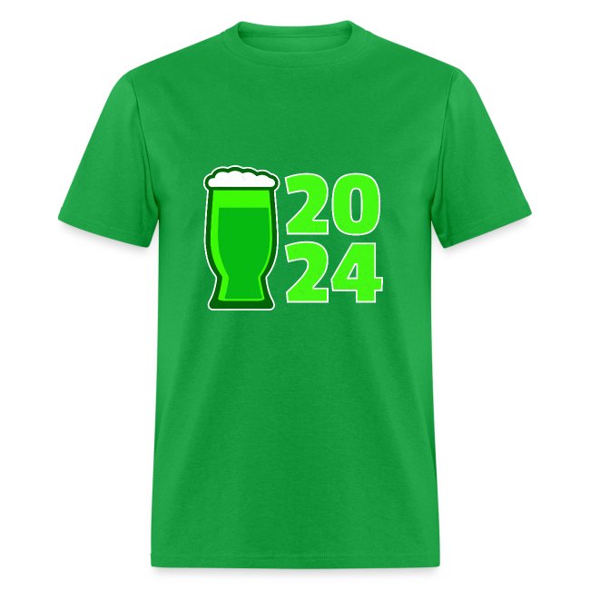 St. Patrick's Day 2024 bright green beer t-shirt design.