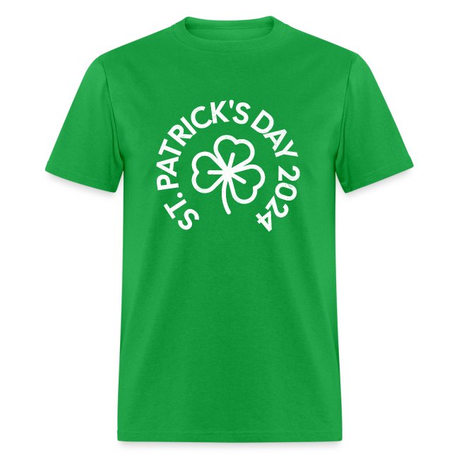St. Patrick's Day 2024 shamrock green t-shirt design.