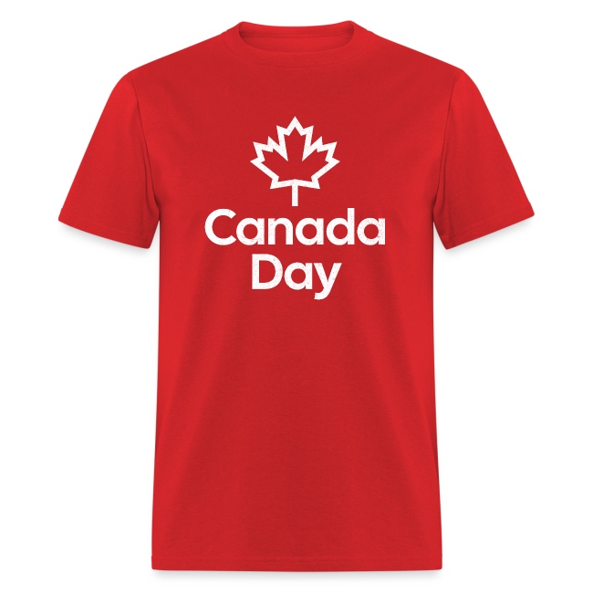 Modern Canada Day Red T-Shirt with Maple Leaf